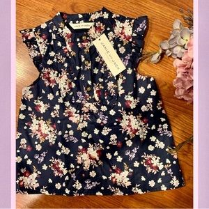 NWT Janie and Jack sleeveless purple flowered patterned blouse. Size 4